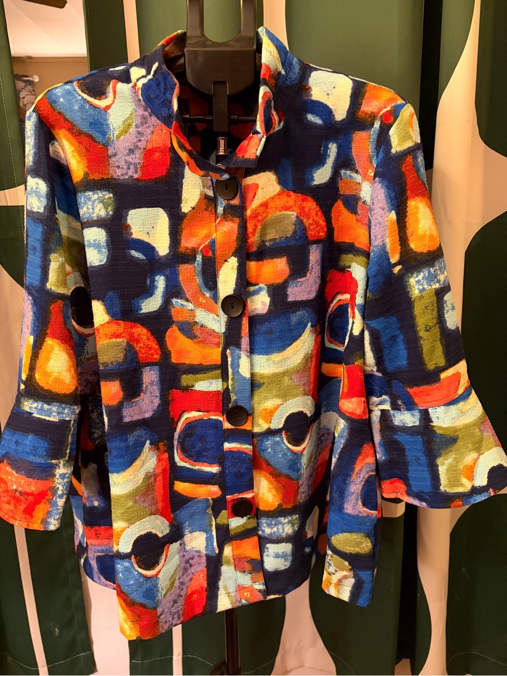 Vintage button up jacket with balloon sleeve